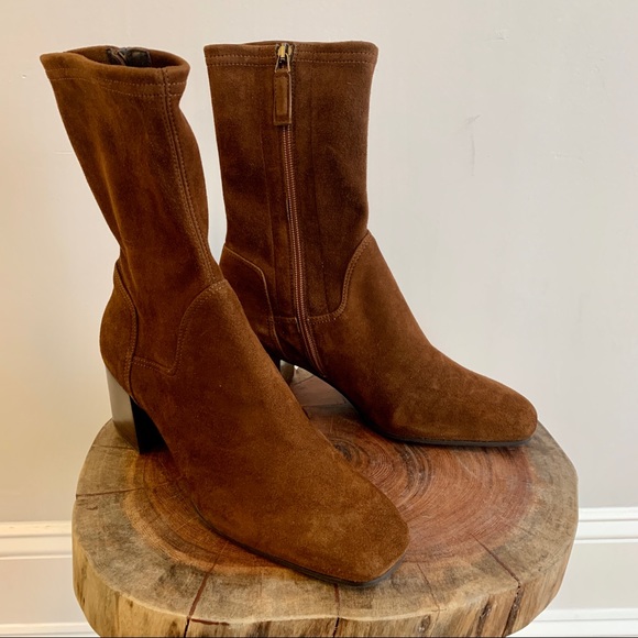 Aquatalia Brown Suede Ankle Boots - Picture 9 of 11